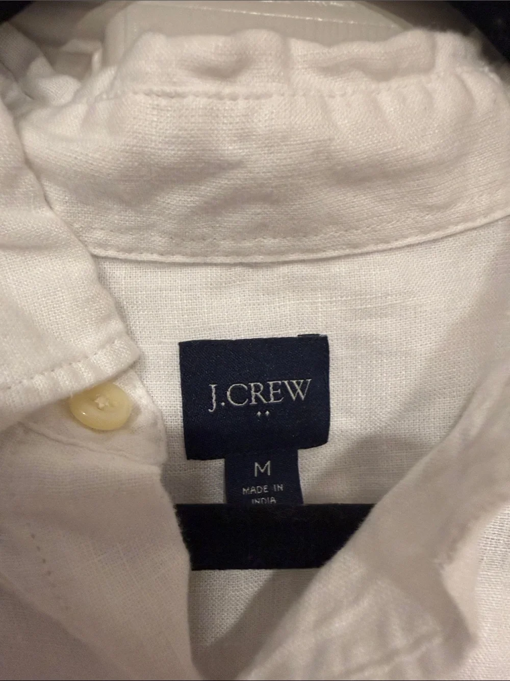 J. Crew Men’s White Short-Sleeve Linen Button-Down Shirt